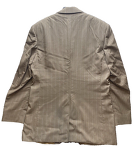 Load image into Gallery viewer, Alexandre Savile Row Long Coat Adult Euro Size 52 Tan Blazer Suit Striped Mens