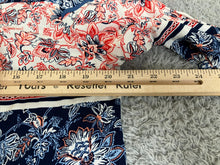 Load image into Gallery viewer, New Directions Dress Womens Large Navy Red AOP Flower 100% Rayon Boho Tunic NWT
