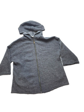 Load image into Gallery viewer, Poetry Jacket Womens 8/10 (Small) Charcoal Gray Full Zip Hooded Wool Oversized