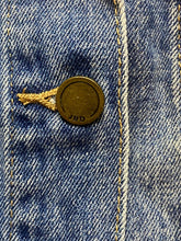 Load image into Gallery viewer, JBD Just Black Denim Jacket Women Medium Blue Jean Trucker Puppies Make Me Happy