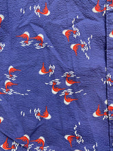 Load image into Gallery viewer, J Crew Shirt Adult Medium Blue Button Up AOP Long Nose Fish Casual Collared Mens