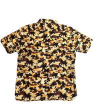 Load image into Gallery viewer, Sunrise Kingdom Shirt Adult Extra Large Yellow Maroon Patterned Button Up Mens