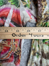 Load image into Gallery viewer, Say What Shirt Womens Medium Brown AOP Rose Heart Skull Tattoo Grunge USA Rayon