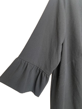 Load image into Gallery viewer, Talbots Dress Womens 14W Black Bell Sleeve Boxy Midi Shift Spandex Plus Ladies