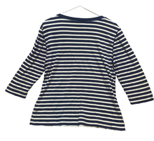 Load image into Gallery viewer, Lauren Ralph Lauren Shirt Womens Extra Large Navy Ivory Stripes Buttons Blouse
