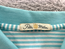 Load image into Gallery viewer, Peter Millar Shirt Adult Large Blue Striped Crown Golf Polo Performance Mens