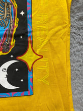 Load image into Gallery viewer, Trip City Shirt Womens Medium Flying Flame Skeleton Earthy Gothic Velvet NWT