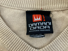 Load image into Gallery viewer, Damani Dada Vest Adult Extra Large Tan Linear Striped Hip Hop Crown Sweater Mens