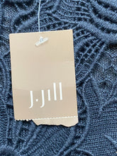 Load image into Gallery viewer, J Jill Shirt Womens Large Deep Blue Crochet Embroidered Boho Blouse Linen NWT