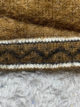 Load image into Gallery viewer, VTG Alpaca Llama Sweater Womens Medium Brown Wool Handmade Knit Cardigan Ladies