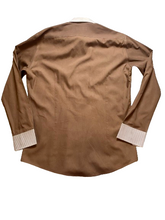 Load image into Gallery viewer, Francesco Smalto Shirt Adult 2XL XXL Brown Flip Cuffs Contrast Casual Dress Mens