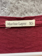 Load image into Gallery viewer, Marine Layer Shirt Womens Extra Small Burgundy V-Neck Solid Pullover Casual Lady