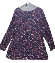 Load image into Gallery viewer, J Jill Shirt Womens Extra Large Purple Pink Floral Paisley Boho Knit Ladies
