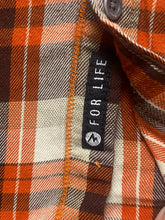Load image into Gallery viewer, Marmot Shirt Adult Medium Orange Button Up Flannel Plaid Casual Pocket Mens