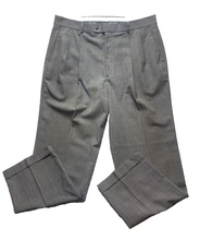 Load image into Gallery viewer, Alan Flusser Pants Adult 38x32 Gray Pleated Straight Leg Viscose Golf Dress Mens