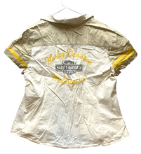 Load image into Gallery viewer, Harley Davidson Shirt Womens 1W Beige Motorcycle Biker Zip Up Polo Spandex Plus