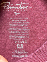 Load image into Gallery viewer, Primitive Shirt Youth Extra Large Maroon Skateboarding Island Tiger Skater Boys