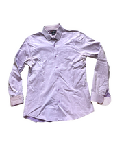 Load image into Gallery viewer, Castro Black Shirt Adult Medium Lavender Flip Cuffs Contrast Button Up Dress Men