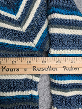 Load image into Gallery viewer, Sigrid Olsen Sweater Womens Large Navy White Viscose Rayon Button Front Cardigan