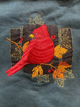 Load image into Gallery viewer, VTG Cardinal Sweatshirt Womens 1X Hunter Green Grandmacore Embroidered Plus Lady