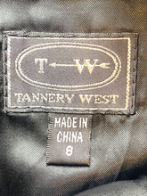 Load image into Gallery viewer, VTG Tannery West Skirt Womens 8 (30x20.5) Black Leather Satin A-Line Back Zip