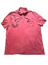 Load image into Gallery viewer, Calvin Klein Shirt Adult Large Y2K Maroon Eagle Spell Out Logo Pocket Polo Mens
