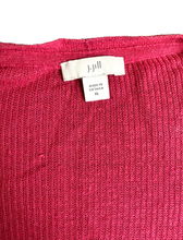 Load image into Gallery viewer, J Jill Sweater Women Extra Large Red Open Front Cardigan Tunic Flowy Lightweight