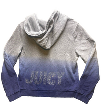 Load image into Gallery viewer, Juicy Couture Jacket Womens Large Gray Blue Ombre Full Zip Hoodie Rhinestones