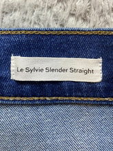 Load image into Gallery viewer, FRAME Jeans Womens 30x26 Blue Denim Le Sylvie Slender Straight Raw Hem Stretch