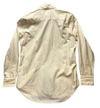 Load image into Gallery viewer, Robert Graham Shirt Adult Medium Golden Tan Stripes Embroidered Rayon Silk Mens