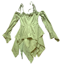 Load image into Gallery viewer, Current Mood Shirt Youth Medium Sage Green Asymmetrical Fairy Boho Spandex Girls