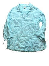 Load image into Gallery viewer, Sigrid Olsen Shirt Womens Medium Blue 100% Linen Oversized Loose Casual Ladies