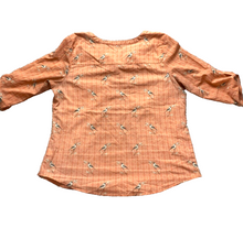 Load image into Gallery viewer, Croft & Barrow Shirt Womens Extra Large Peach AOP Cardinal Bird Oversized Blouse