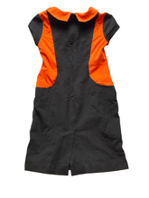 Load image into Gallery viewer, Handmade Dress Womens Medium Black Orange Halloween Gothcore Stretchy Sheath