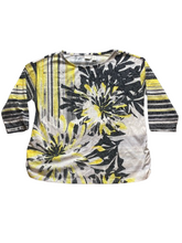 Load image into Gallery viewer, Zenergy by Chicos Shirt Womens 2 (Large) Boxy Artsy AOP Flower Boho Peasant Lady