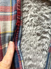 Load image into Gallery viewer, Zara Man Shirt Adult Small Blue Red Plaid Denim Accent Pocket Button Up Mens