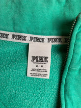 Load image into Gallery viewer, PINK Victoria's Secret Sweatshirt Womens Medium Green Oversized 1/4 Zip Fleece