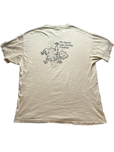 Load image into Gallery viewer, VTG Lake Arcadia Triathlon Shirt Adult Extra Large Khaki Single Stitch Frog 90s