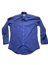 Load image into Gallery viewer, Vintage Wedgefield Shirt Adult Medium Navy Button Up Pockets Cuffs Casual Mens