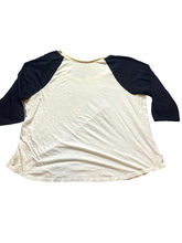 Load image into Gallery viewer, Snow White Shirt Womens 3 Black Ivory Raglan Disney Princess Rose Casual Ladies