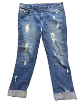 Load image into Gallery viewer, Paige Jeans Womens 33x25 Blue Denim Jimmy Jimmy Skinny Distressed Cuffed Ladies