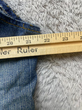 Load image into Gallery viewer, Pink Dolphin Vest Adult Large Blue Denim Button Up Patch Embroidered Kidcore Men