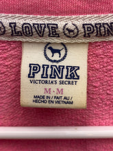 Load image into Gallery viewer, Victorias Secret Sweatshirt Womens Medium Pink 1/4 Zip Script Love Pullover Lady