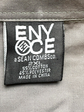 Load image into Gallery viewer, Enyce Shirt Adult 2XL Gray Button Up Pockets Spell Out Hip Hop Streetwear Mens