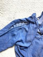 Load image into Gallery viewer, Soft Surroundings Shirt Womens Large Cold Shoulder Oversized Chambray Tencel