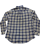 Load image into Gallery viewer, Ralph Lauren Shirt Adult Extra Large Beige Navy Plaid Button Up Blue Pony Mens