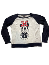 Load image into Gallery viewer, Mickey Mouse Sweater Womens 2XL XXL Black Gray Plaid Bow Disney Outerwear Ladies
