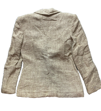 Load image into Gallery viewer, VTG Albert Lewis For Tudor Square Jacket Womens Medium Beige Tweed Career Blazer