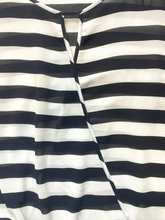 Load image into Gallery viewer, Torrid Shirt Womens 4 4X Black White Chiffon Striped Wrap Boho Tunic Blouse Plus