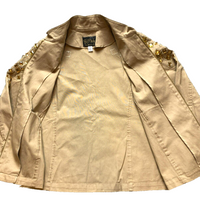 Load image into Gallery viewer, Bob Mackie Jacket Womens Extra Small Taupe Wearable Art Zip Up Embellished Gems
